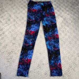 Viv Collection Leggings Womens One Size Blue Galaxy Print NWT